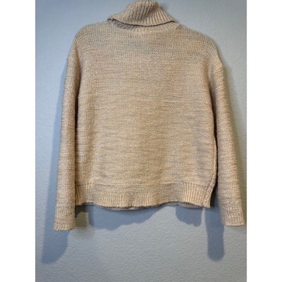 Haven Well Within Sweaters - Haven Well Within Womens Beige Chunky Knit Turtleneck Sweater Wool Blend XS